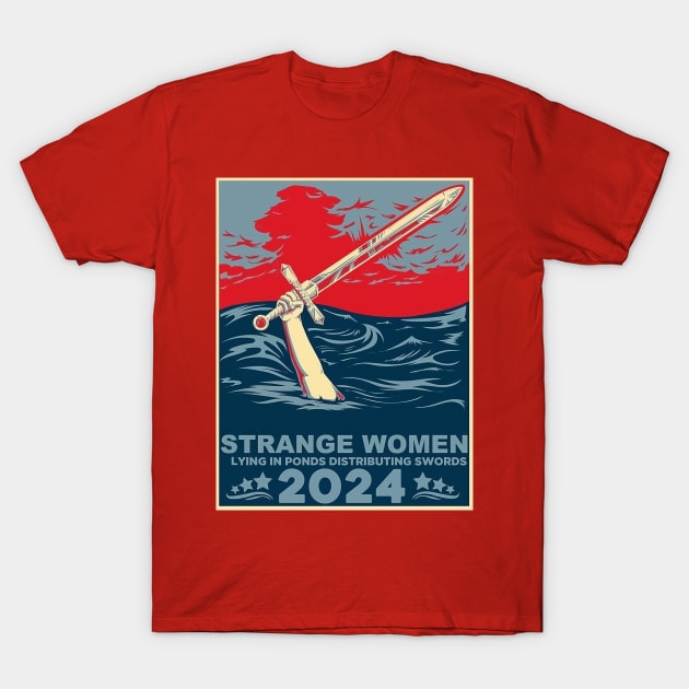 Strange Women lying in ponds distributing swords T-Shirt by Ufofilmfest